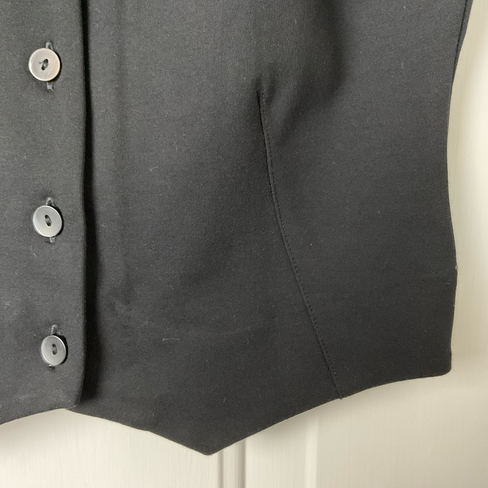 Madewell Black Jersey Knit Button Front Vest Size XXS New - Picture 4 of 5